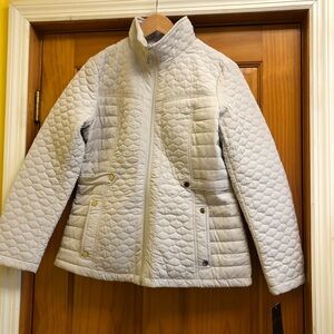 NWT GIACCA Women's Quilted Jacket Size Medium / Off White / Coat / Storm Cloud